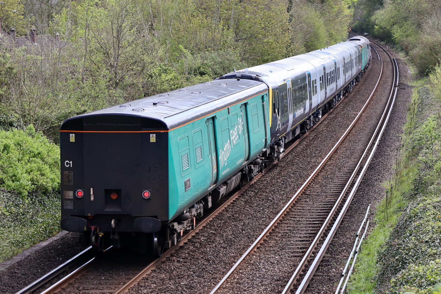 Arlington Fleet Services Class 508 barrier coach 64664 trailing
